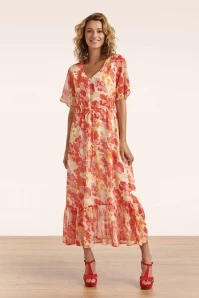 Patricia Floral Maxi Dress In Orange