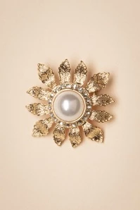 Small Sunflower Brooch In Gold