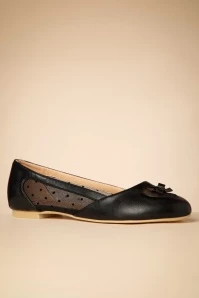 Elegant Spots Flats In Black