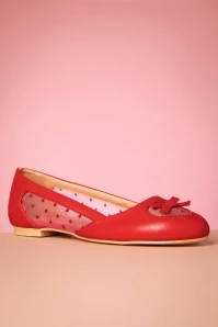 Elegant Spots Flats In Red