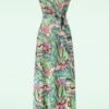Swirly Maxi Dress In Green And Pink -King Louie Shop 242609 Vintage Chic 47609 Maxi Dress green flowers paterns 20230525 502W category