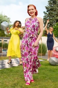 Polly Maxi Dress In White And Pink