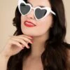 50s Cat Eye Heart Shades In White -King Louie Shop 242772 Lola Ramona 44009 White Cat Eye Sunglasses 50s Cateye 230516 401 category