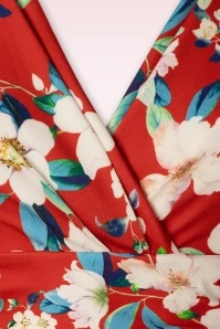 Rinda Floral Maxi Dress In Warm Red - Image 3