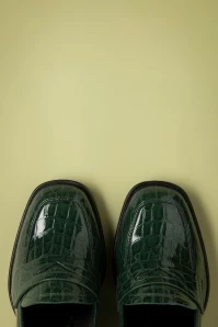 Tamaris Lesly Block Heel Pumps In Croc Green 5 Tamaris Lesly Block Heel Pumps In Croc Green - Image 3