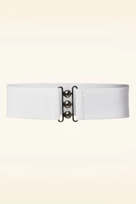 Lauren Retro Stretch Belt In White