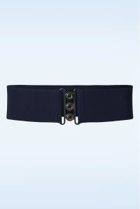 Lauren Retro Stretch Belt In Navy