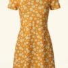Floral Retro Dress In Orange