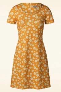 Floral Retro Dress In Orange