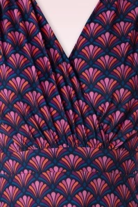 Freya Maxi Dress In Navy Purple Fan Print 5 Freya Maxi Dress In Navy Purple Fan Print - Image 3