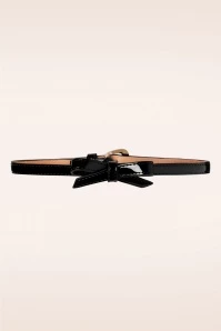 50s Gold Rush Lacquer Bow Belt In Black