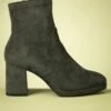 S.Oliver Tory Block Heel Booties In Khaki