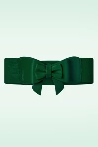 50s Play It Right Bow Belt In Bottle Green