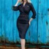 Vivacious Pencil Dress In Blue -King Louie Shop 243322 Rock a Booty 46787 Vivacious Pencil Dress Denim 20220214 042MW category