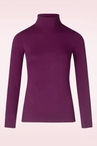 King Louie Rollneck Rib Top In Caspia Purple 4 King Louie Rollneck Rib Top In Caspia Purple - Image 2