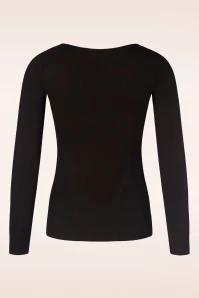 King Louie Carice V Rib Top In Black 6 King Louie Carice V Rib Top In Black - Image 4