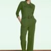 King Louie Alexa Rodeo Jumpsuit In Olive Green -King Louie Shop 243536 King Louie 46846 Jumpsuit Alexa Uni Rodeo Olive Green 020L bewerkt category
