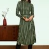 King Louie Betsy Quincy Rollneck Midi Dress In Pine Green -King Louie Shop 243566 King Louie 46985 Dress Betsy Rollneck Quincy Pine Green 021L bewerkt category