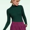 King Louie Rollneck Rib Top In Pine Green -King Louie Shop 243582 King Louie 46921 Top Rollneck Uni Rib Pine Green 020L bewerkt category