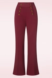 King Louie Sally Broadway Pants In Cabernet Red