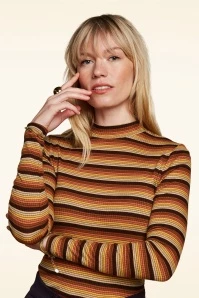 King Louie Vanna Stripe Turtle Top In Mango Orange