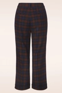 King Louie Lisa Culotte Check Pants In Blue 6 King Louie Lisa Culotte Check Pants In Blue - Image 4
