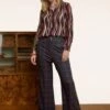 King Louie Lisa Culotte Check Pants In Blue 1 King Louie Lisa Culotte Check Pants In Blue -King Louie Shop 243652 King Louie 46878 Pants Lisa Culotte Pandora Check Blue 020L category