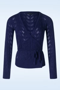 King Louie Farfalle Wrap Top In Ink Blue