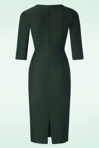 Elyssa Pencil Dress In Dark Green 6 Elyssa Pencil Dress In Dark Green - Image 4