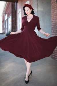 Harlow Swing Dress In Aubergine