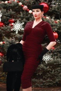 Gia Delfina Pencil Dress In Red