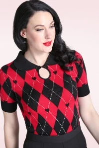 Bunny Amy Top In Black And Red