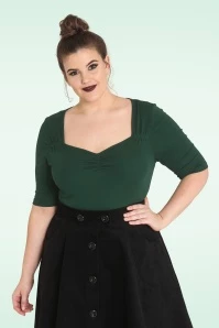 Bunny 50s Philippa Top In Dark Green