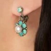 Vine Floral Drop Clip On Earrings In Mint -King Louie Shop 244032 Lovely 48013 Earring Pearl Green Teal Blue Gold Flower 230726 403W category