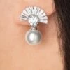 Art Deco Pearl Stud Earrings In Silver 1 Art Deco Pearl Stud Earrings In Silver -King Louie Shop 244052 Lovely 48020 Earring Pearl Silver 230726 404W category