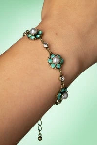 Vine Floral Bracelet In Mint