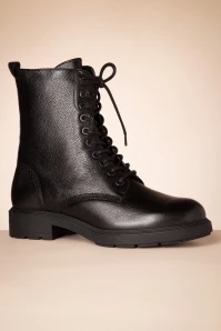 Tamaris Maeve Leather Ankle Boots In Black