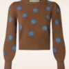 Compania Fantastica Dotty Polkadots Jumper In Brown -King Louie Shop 244098 Compania Fantastica 47351 Jumper Polkadots Brown Blue 230728 501W category