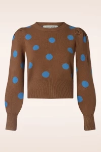 Compania Fantastica Dotty Polkadots Jumper In Brown