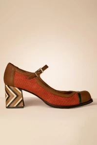 Engrasado Mary Jane Pumps In Brown And Burnt Orange 5 Engrasado Mary Jane Pumps In Brown And Burnt Orange - Image 3