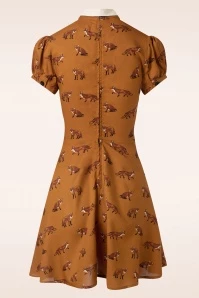 Bunny 60s Vixey Fox Dress In Rust Brown 5 Bunny 60s Vixey Fox Dress In Rust Brown - Image 3
