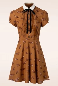 Bunny 60s Vixey Fox Dress In Rust Brown 4 Bunny 60s Vixey Fox Dress In Rust Brown - Image 2