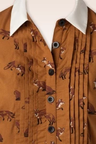 Bunny 60s Vixey Fox Dress In Rust Brown 7 Bunny 60s Vixey Fox Dress In Rust Brown - Image 5