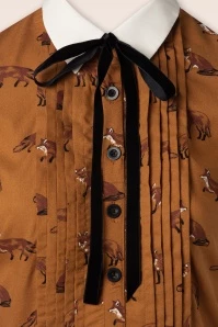 Bunny 60s Vixey Fox Dress In Rust Brown 6 Bunny 60s Vixey Fox Dress In Rust Brown - Image 4