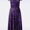 Animal Print Swing Dress In Purple -King Louie Shop 244332 Vintage Chic 48206 Dress Black Purple Animal 230802 500W category