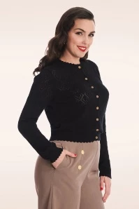 Hearts Charm Cardigan In Black 4 Hearts Charm Cardigan In Black - Image 2