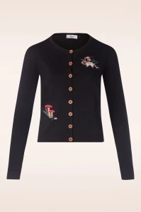 Woodland Mushroom Cardigan In Black