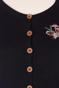 Woodland Mushroom Cardigan In Black 5 Woodland Mushroom Cardigan In Black - Image 3