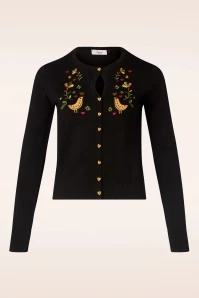 Heritage Scandi Birdi Cardigan In Black 3 Heritage Scandi Birdi Cardigan In Black