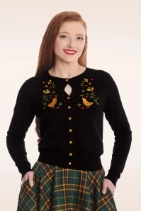 Heritage Scandi Birdi Cardigan In Black 4 Heritage Scandi Birdi Cardigan In Black - Image 2